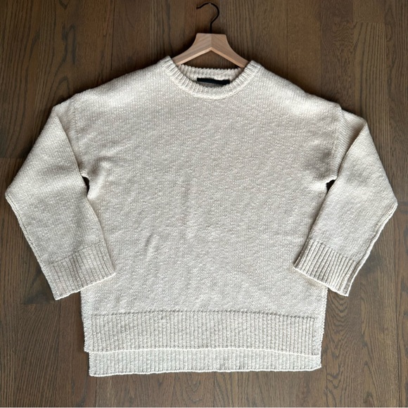 NWOT Jenni Kayne Cotton Boyfriend Sweater in Ivory Size Medium - Picture 6 of 7